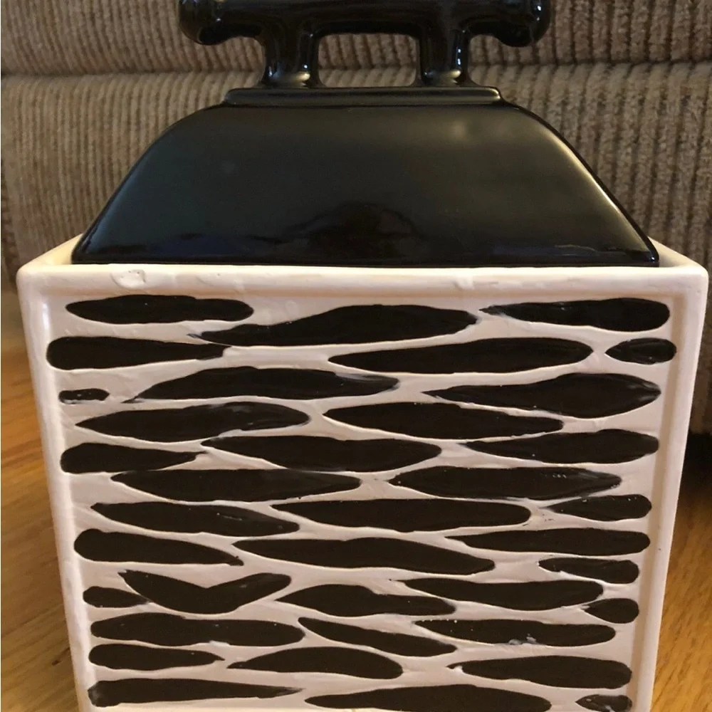 Black & White Decorative Ceramic Canister